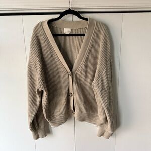 H&M Women's Beige Cardigan Sweater